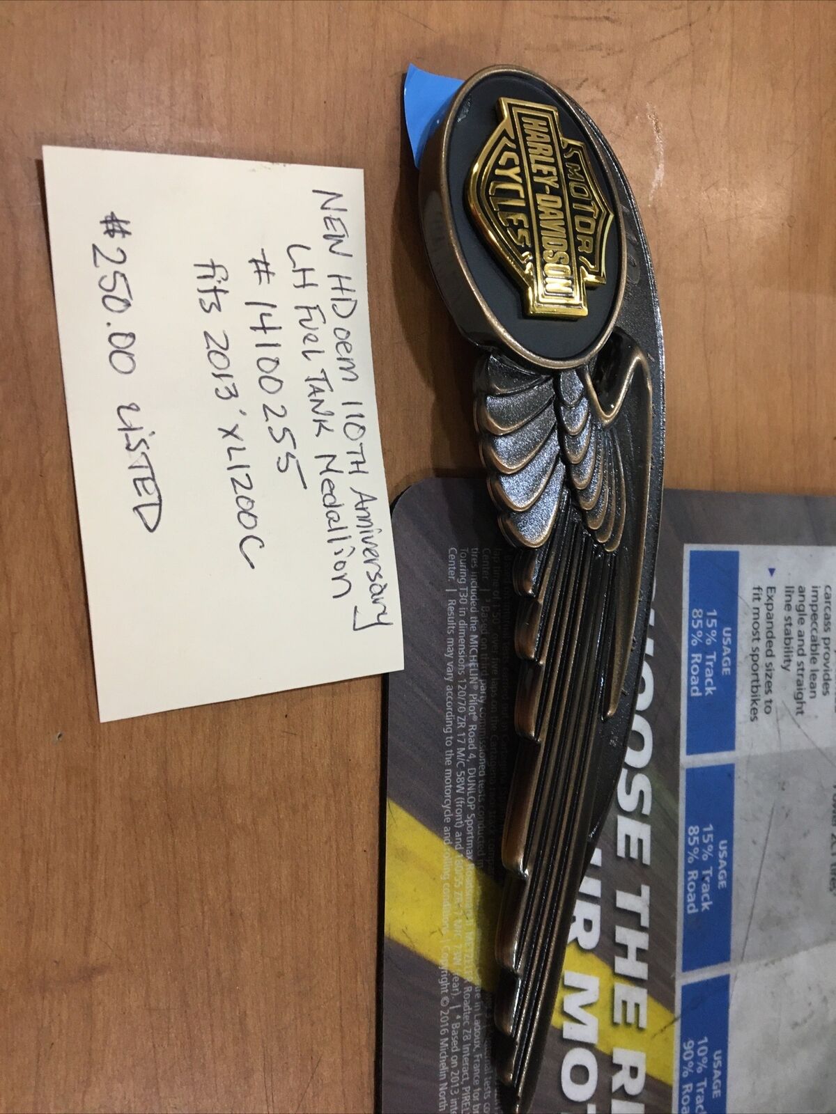 Harley Davidson oem 110TH Anniversary LH Fuel Tank Medallion #14100255