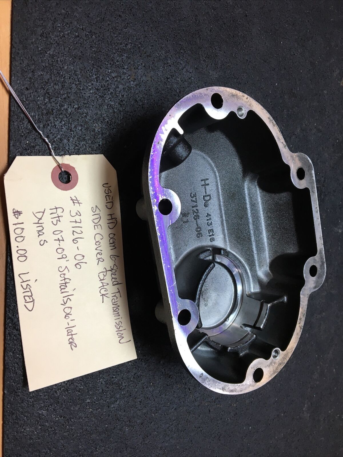 Harley Davidson oem 6-Speed Transmission Side Cover Black #37126-06