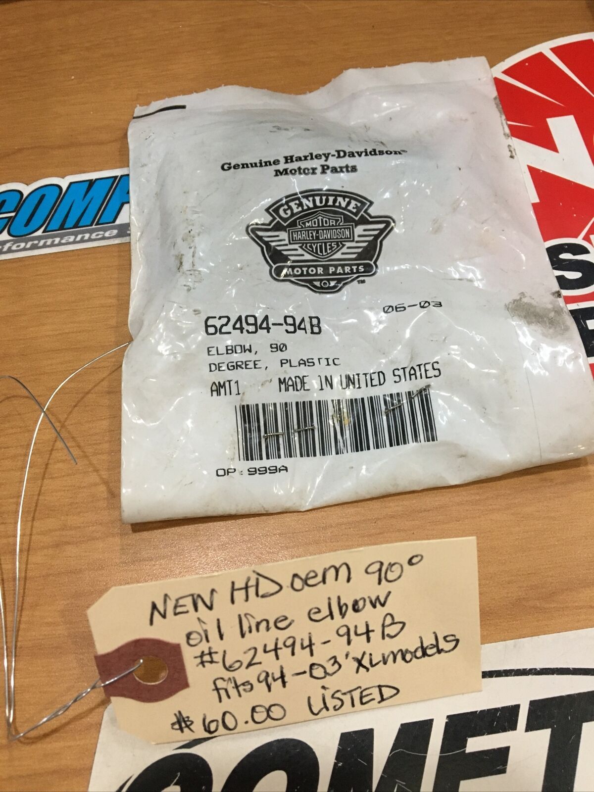 Harley Davidson oem 90 degree oil line elbow #62494-94B