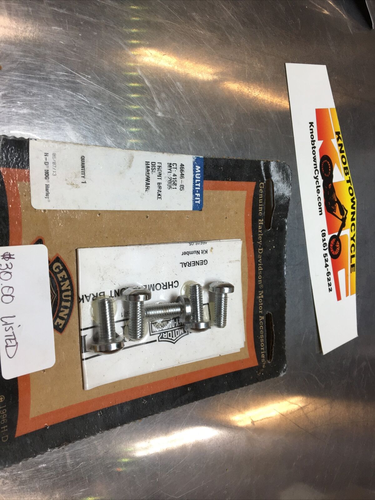 Harley Davidson oem Chrome Front Brake Disc Hardware #46646-05