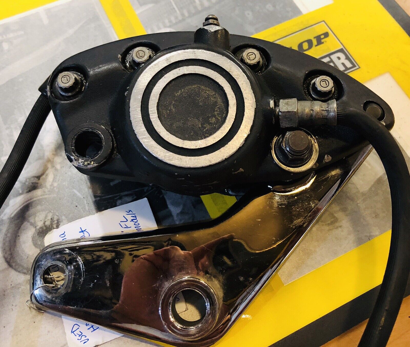 Harley Davidson rear Brake Banana Caliper #44011-81 with rigid mount bracket