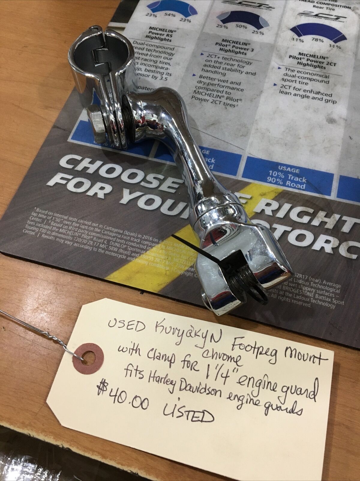 Kuryakyn Chrome Footpeg Mount With Clamp For 1-1/4” Engine Guard