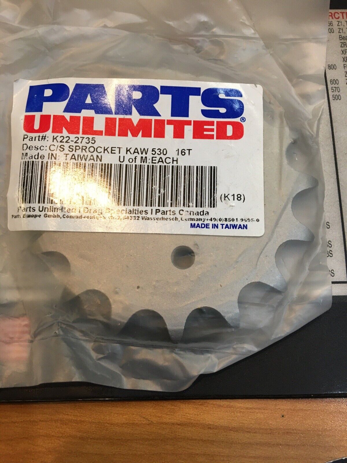 Parts Unlimited Countershaft Sprocket 16 Tooth #K22-2735