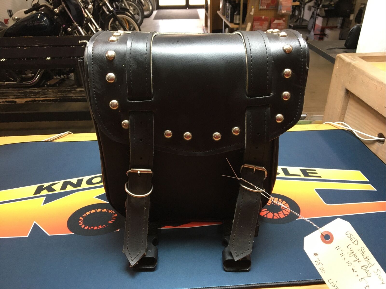 Studded Sissy Bar Luggage Bag