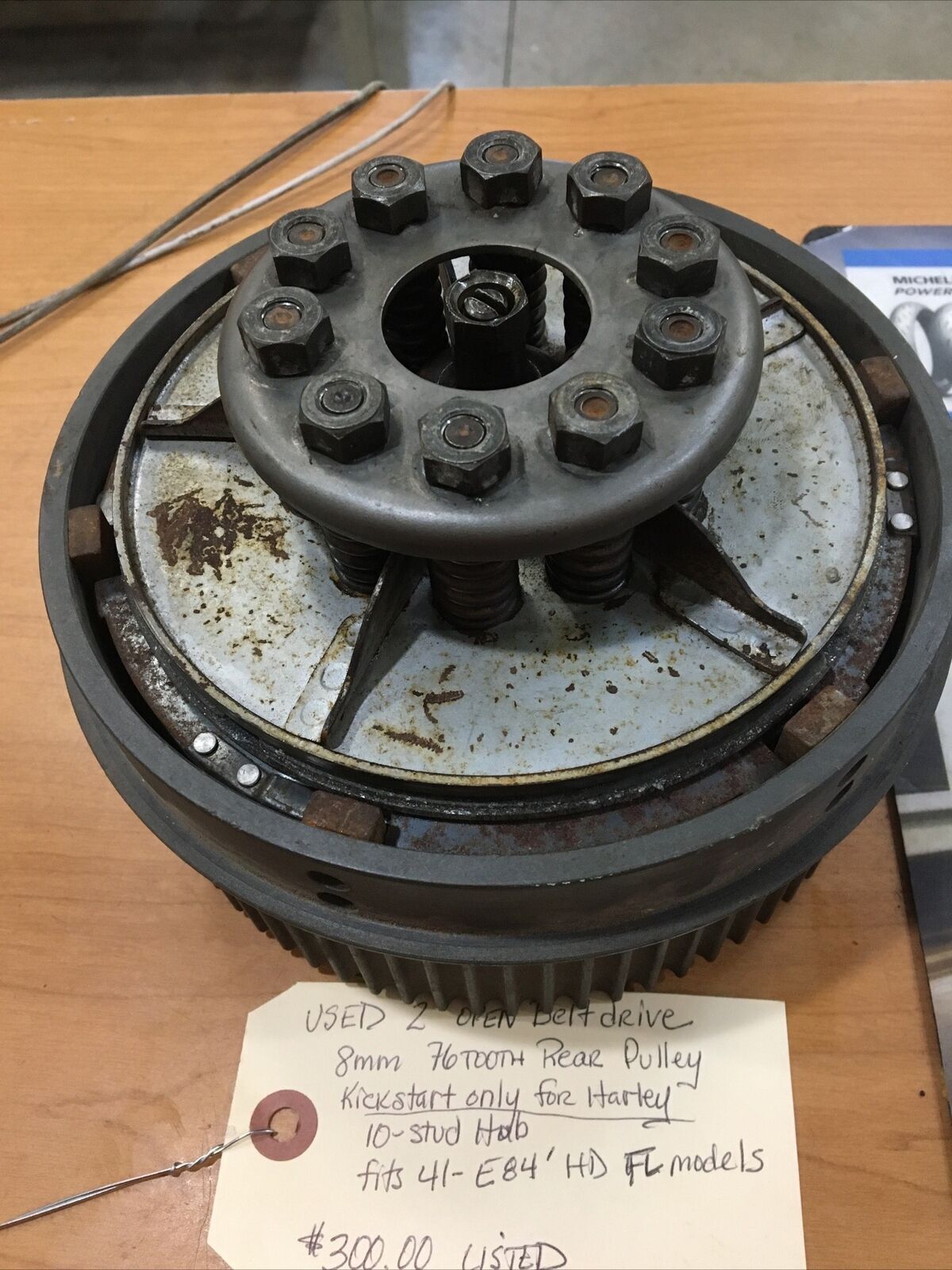 2” Open Belt Drive 8mm 76 Tooth Rear Pulley Kickstart Only For Harley