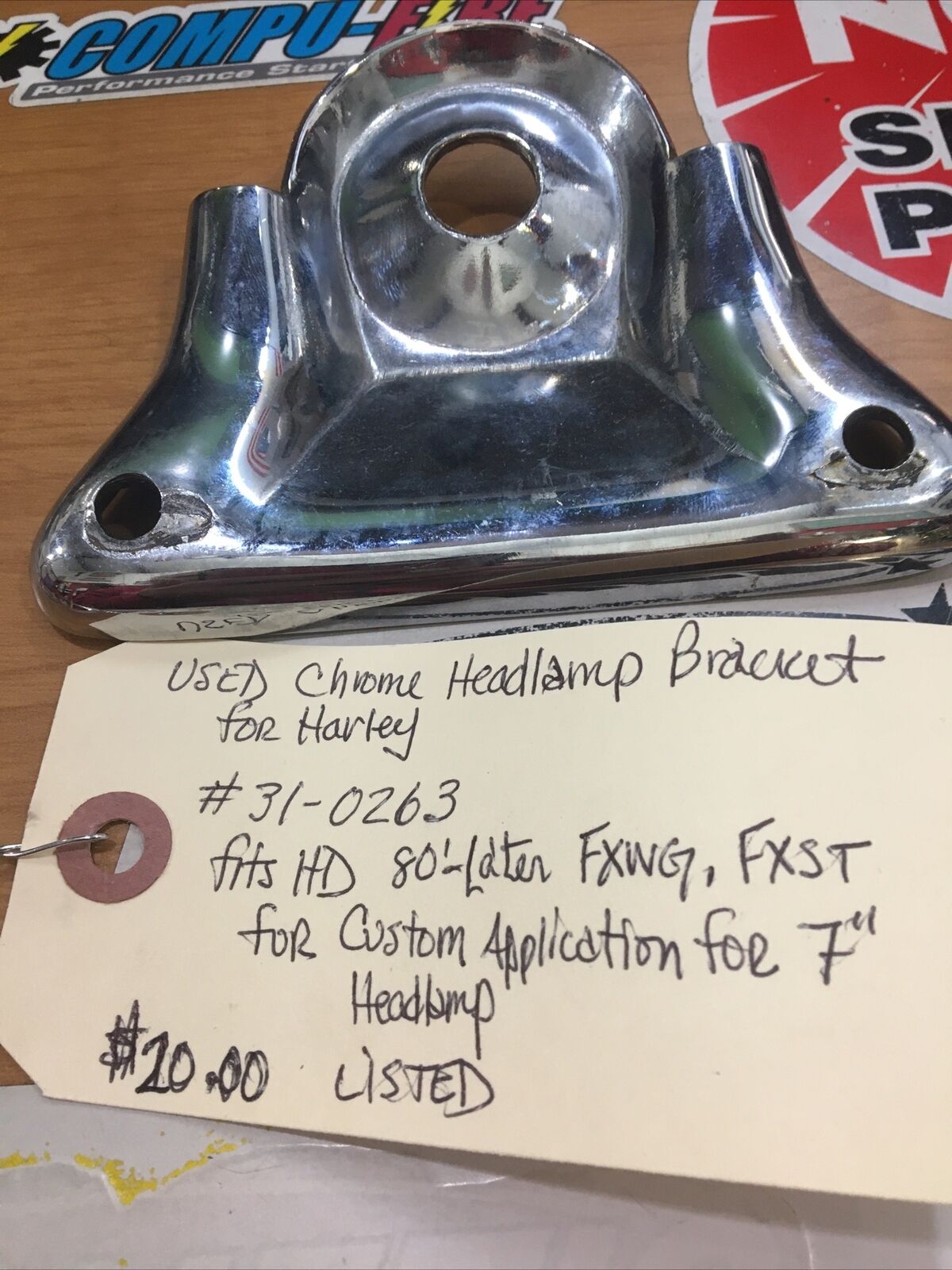 Chrome Headlamp Bracket For Harley #31-0263