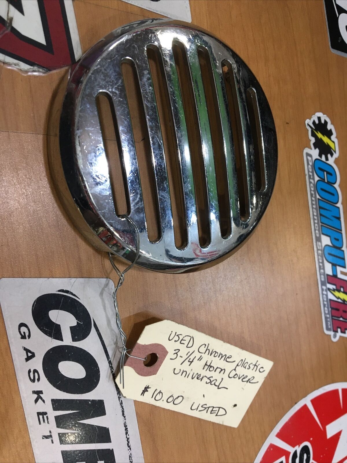 Chrome Plastic 3-1/4” Horn Cover Universal