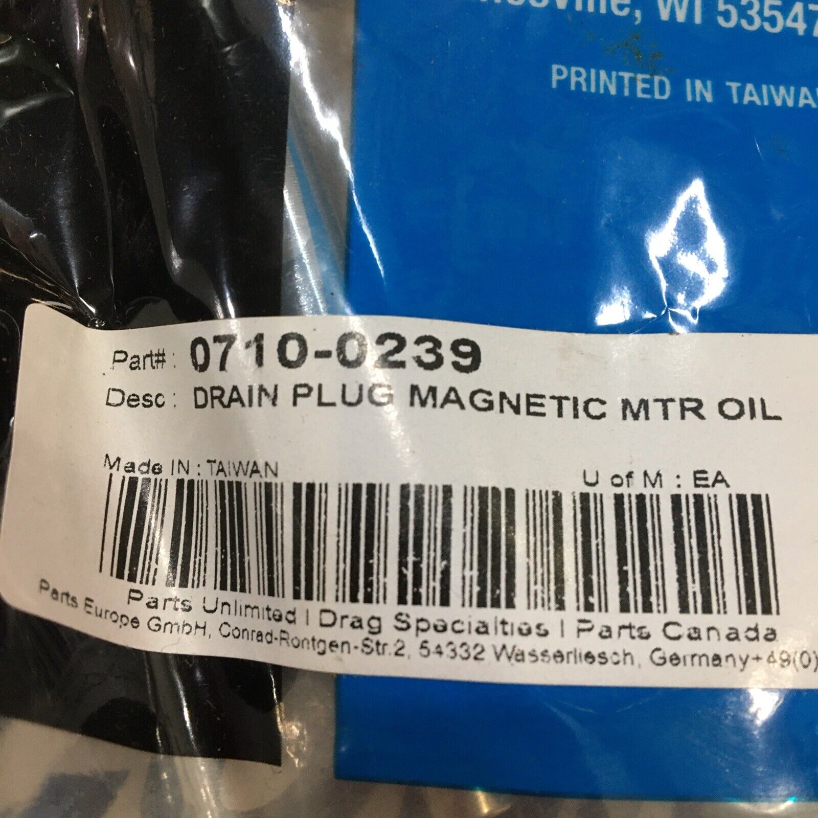 Extended magnetic transmission drain plug for Harley #0710-0239