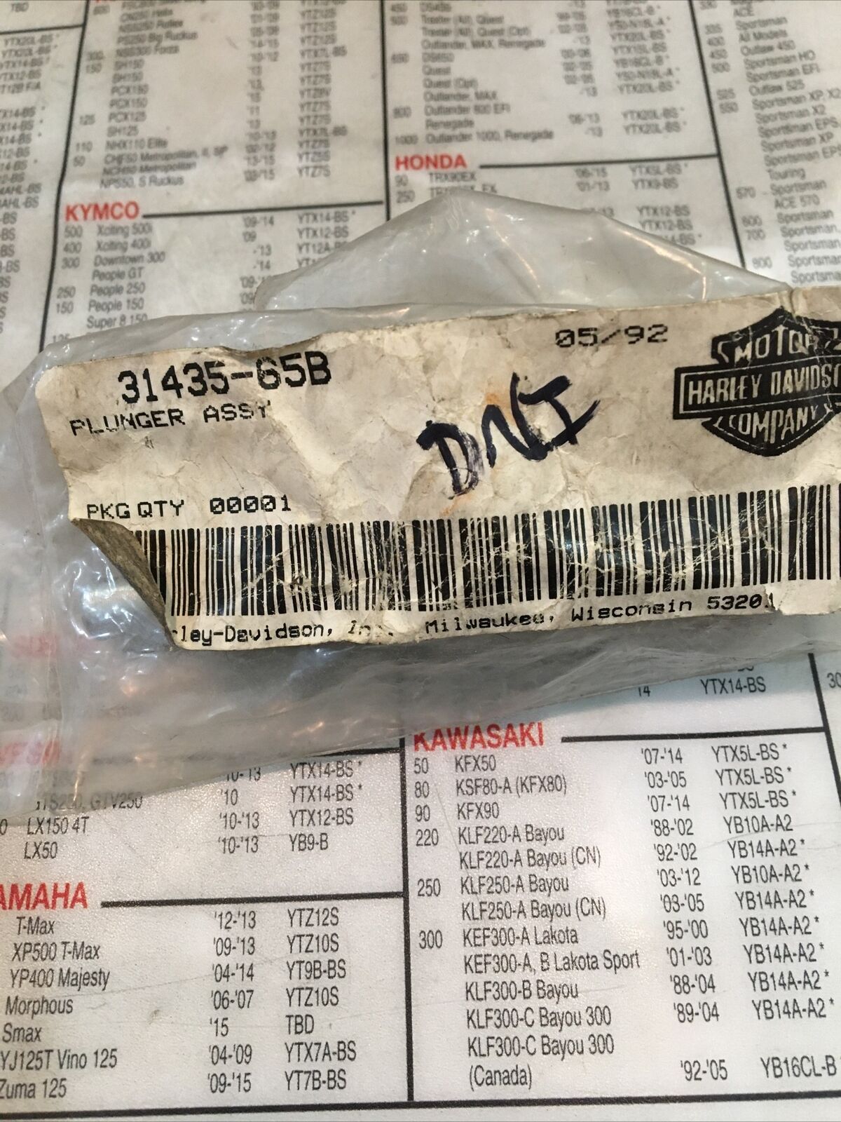 Harley Davidson OEM Starter Solenoid Plunger Assembly #31435-65B