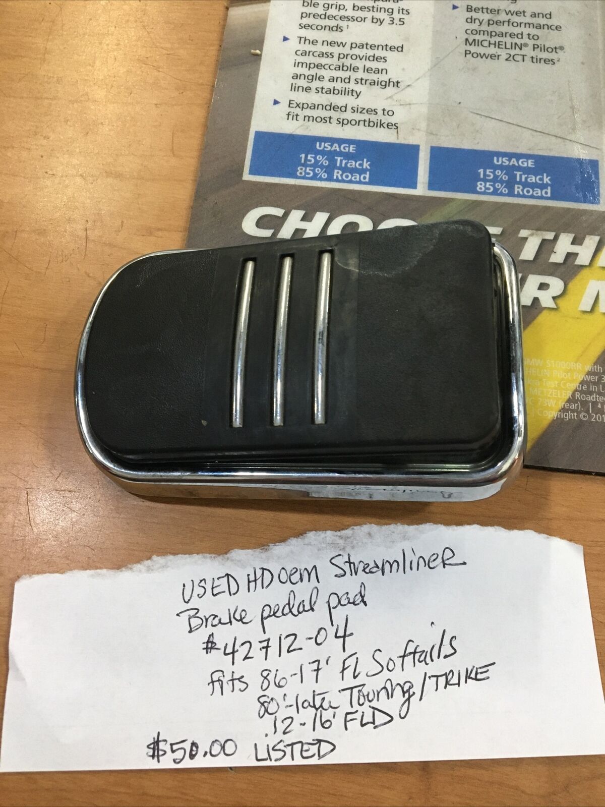 Harley Davidson Oem Streamliner Brake Pedal Pad #42712-04