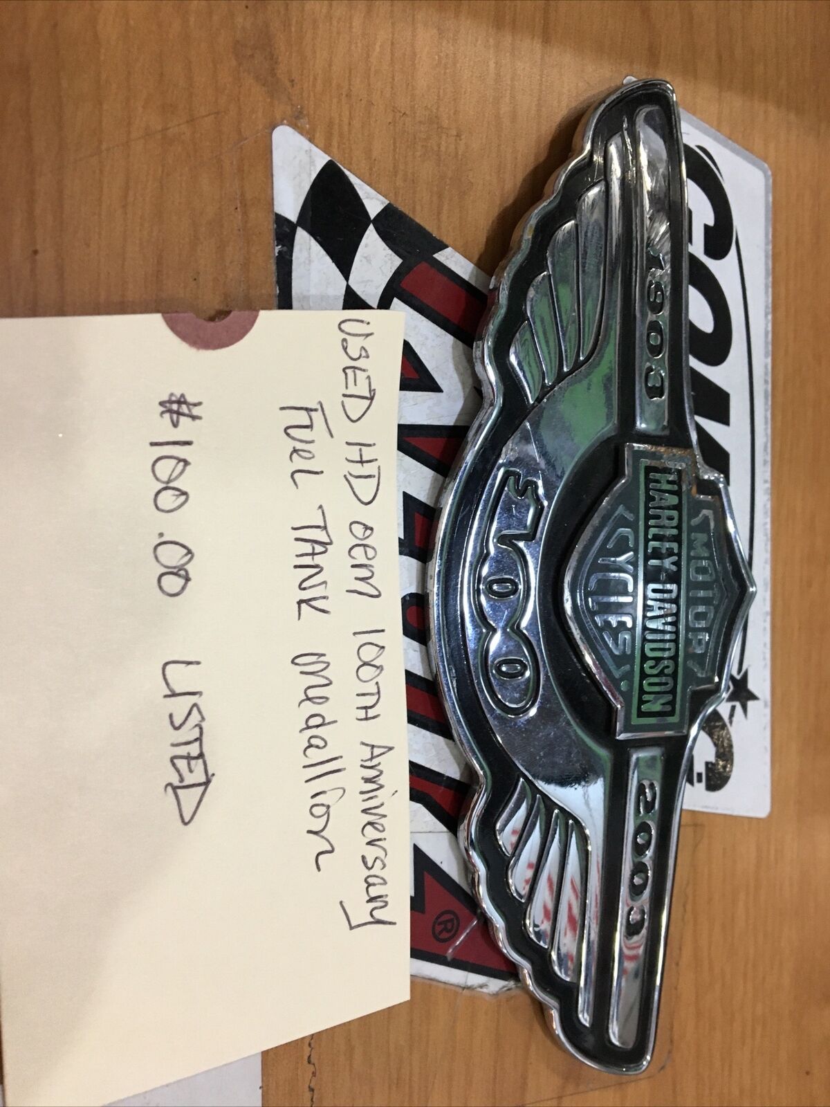 Harley Davidson oem 100TH Anniversary Fuel Tank Medallion