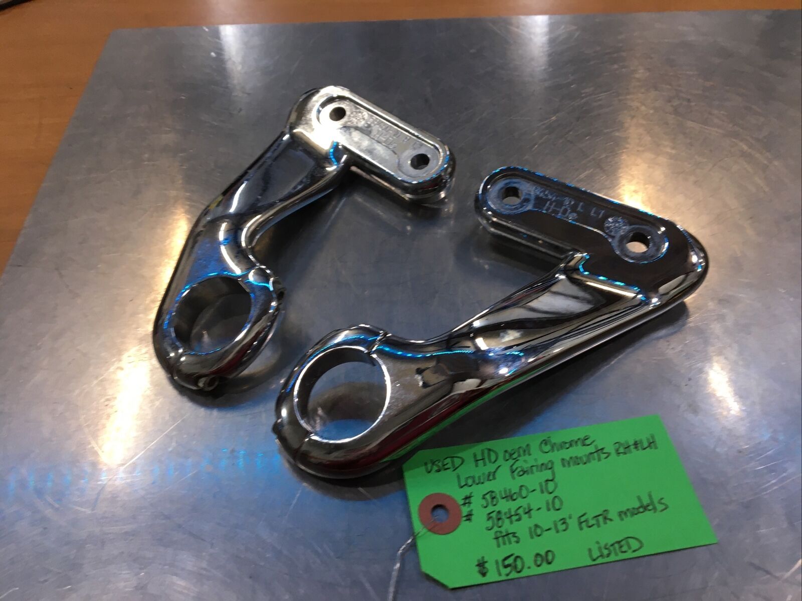 Harley Davidson oem Chrome Lower Fairing Mounts RH & LH #58460-10/58454-10