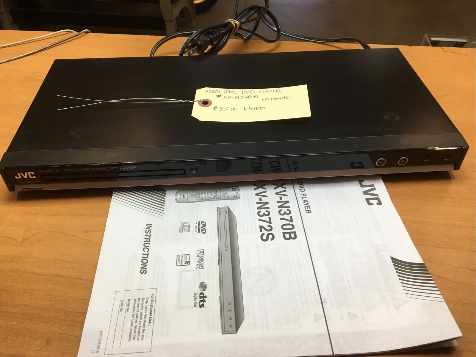 JVC DVD Player #XV-N370B