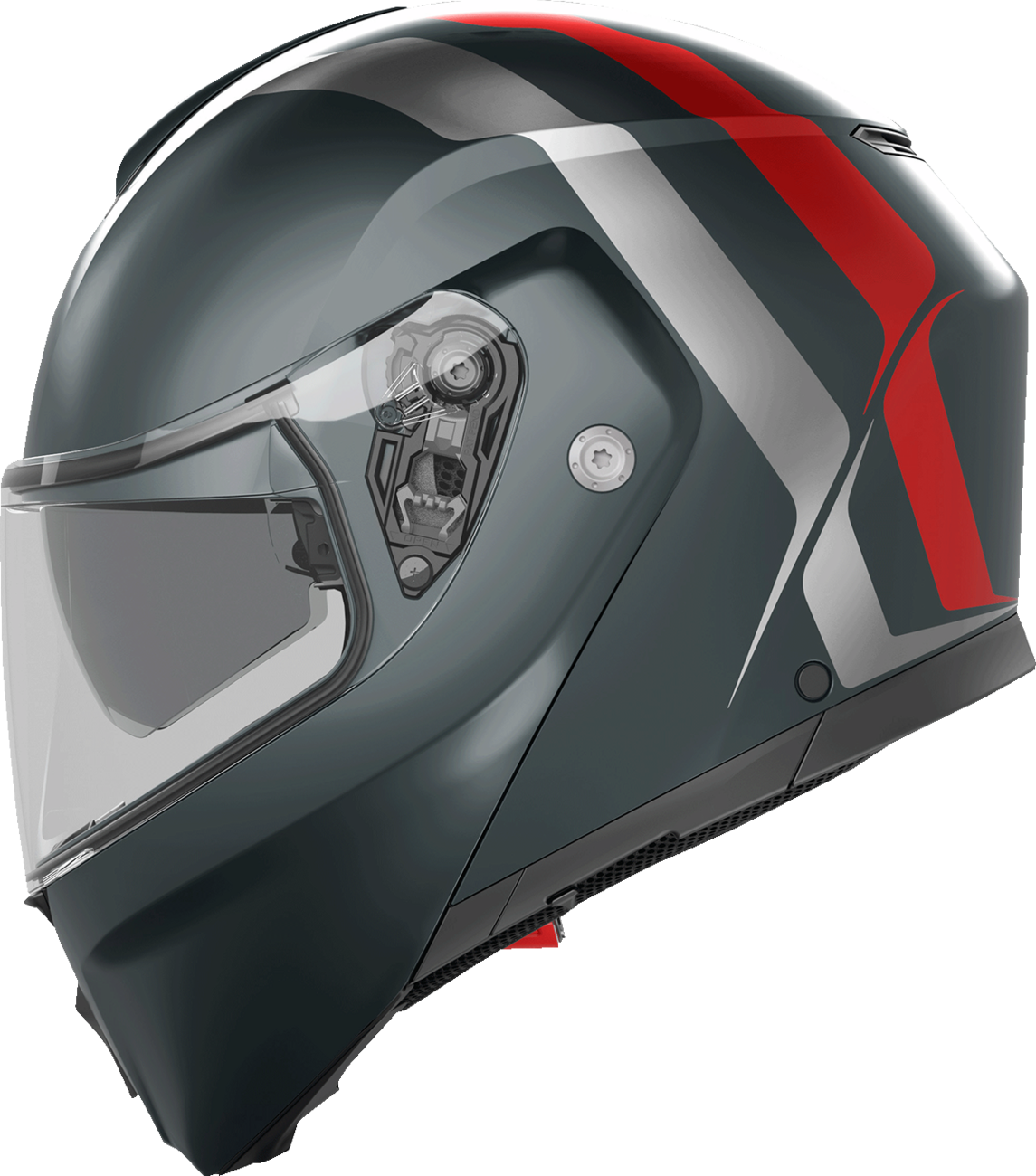 AGV Streetmodular Helmet - Resia - Matte Gray/Silver/Red - XL