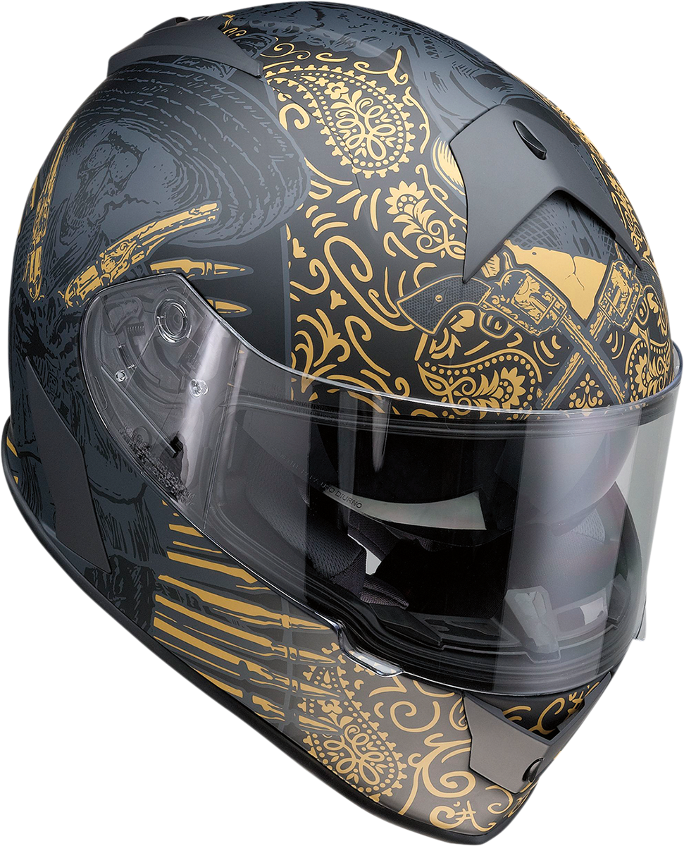 Z1R Warrant Helmet - Sombrero - Black/Gold - Medium