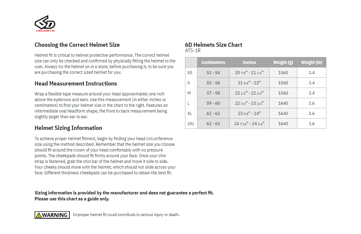 6D HELMETS HLMT ATS1R WT LG - Image 3