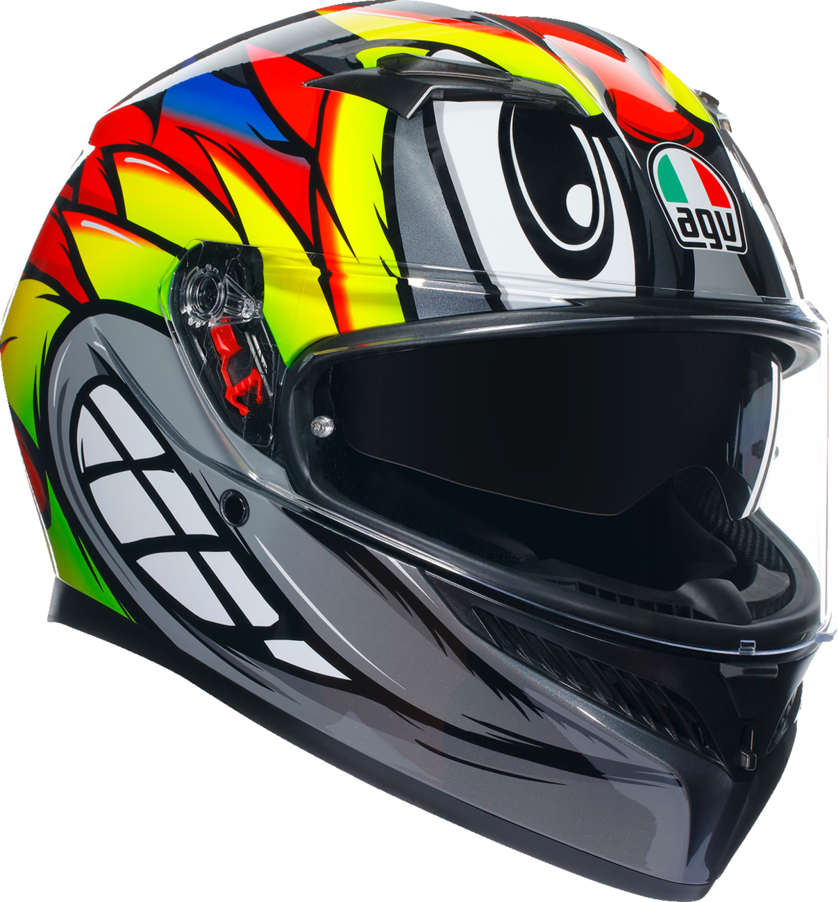AGV K3 Helmet - Birdy 2.0 - Gray/Yellow/Red - Small