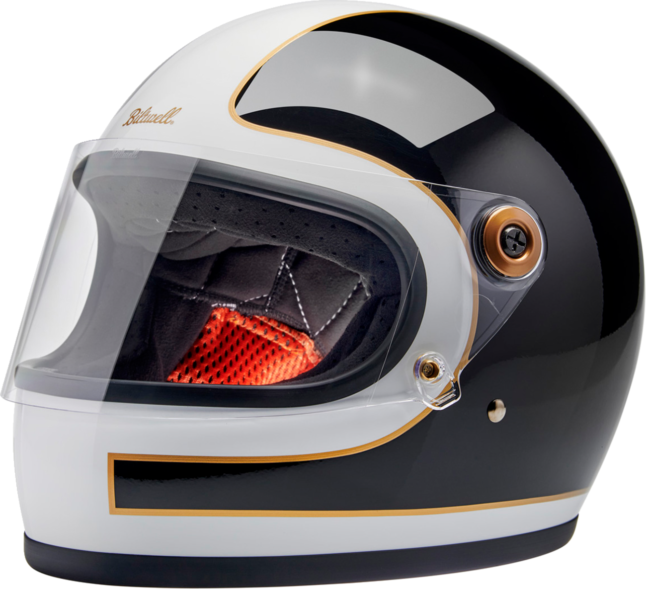 BILTWELL Gringo S Helmet - Gloss White/Black Tracker - XS