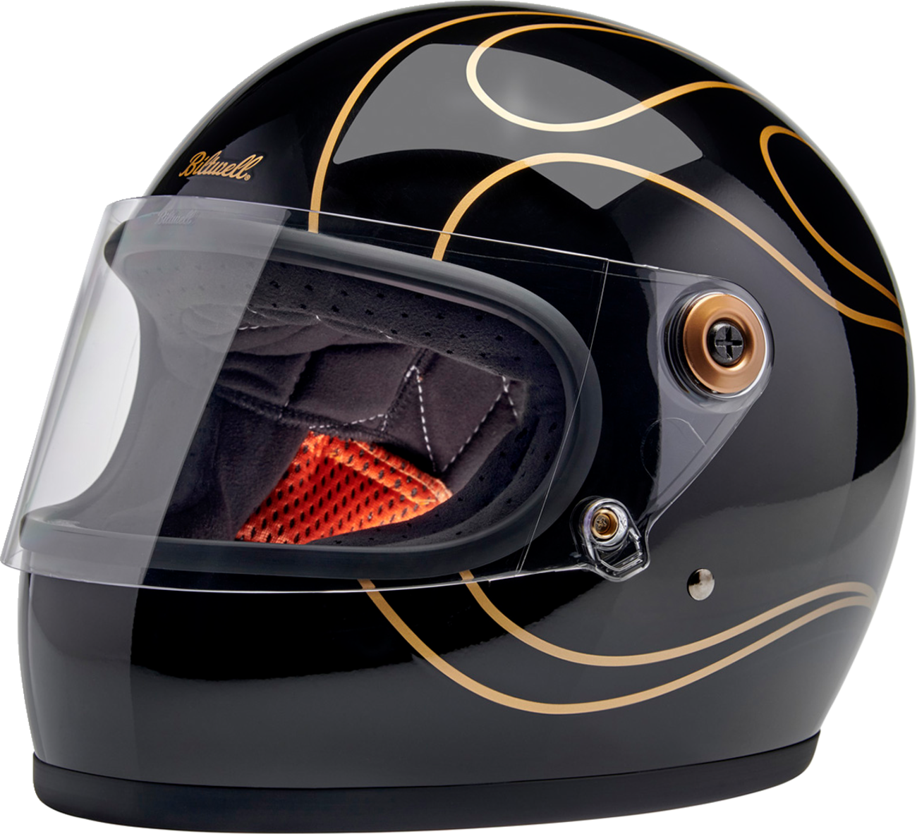 BILTWELL Gringo S Helmet - Gloss Black Flames - 2XL