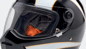 BILTWELL Lane Splitter Helmet - Gloss Black/White Flames - Medium