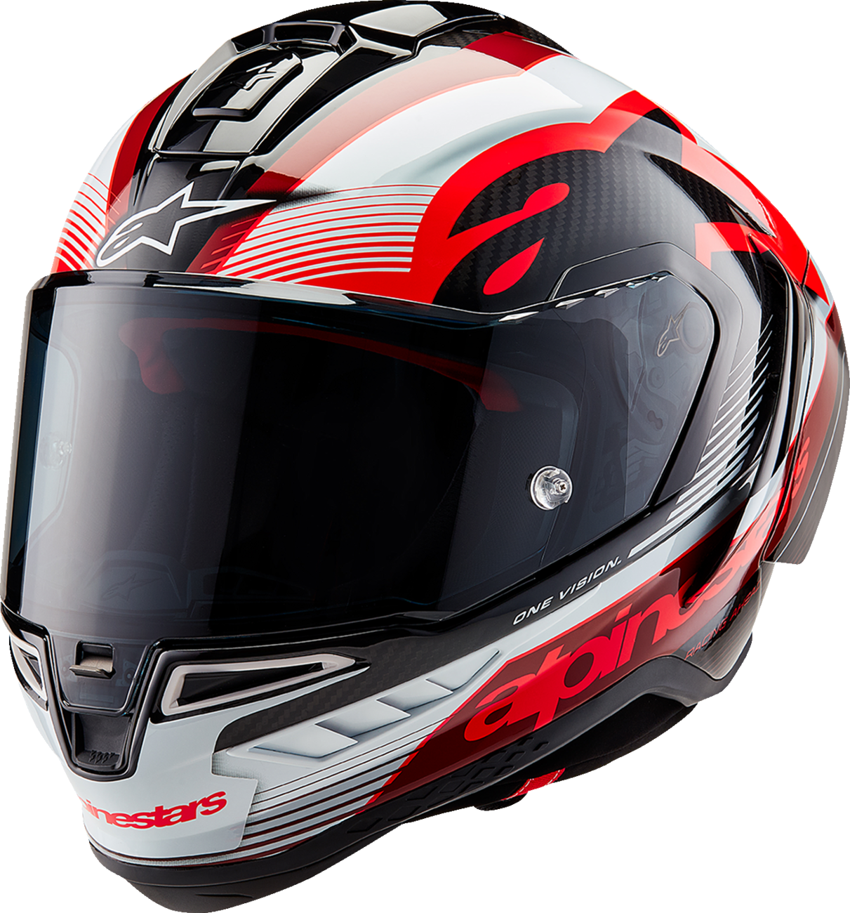 ALPINESTARS Supertech R10 Helmet - Team - Black/Carbon Red/Gloss White - Medium