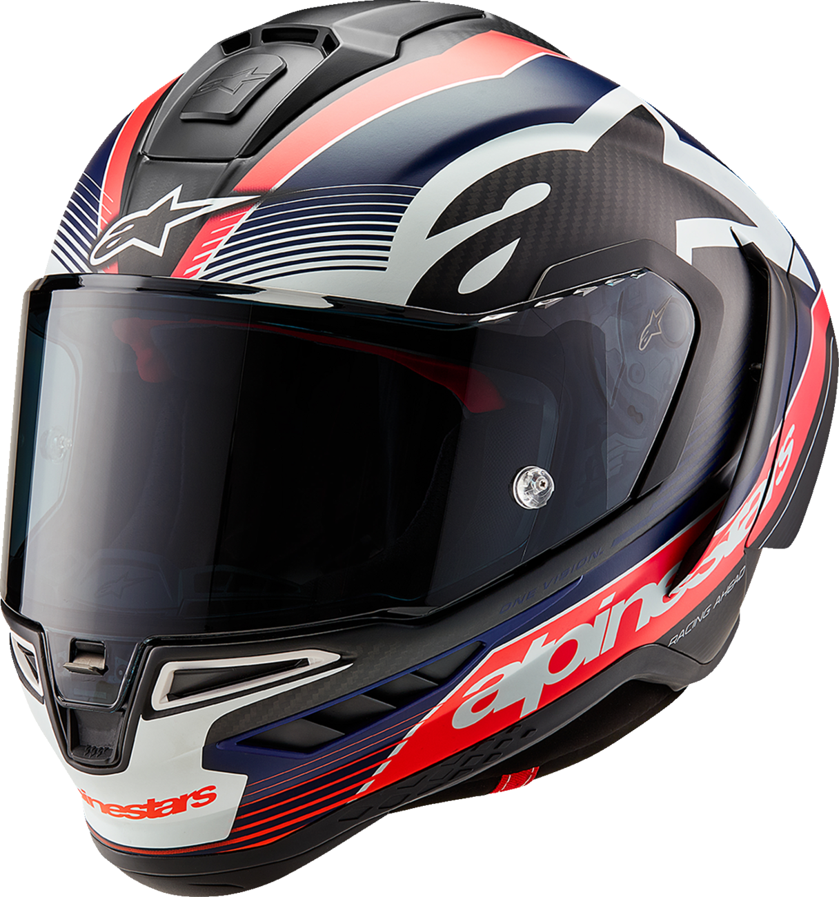ALPINESTARS Supertech R10 Helmet - Team - Matte Black/Carbon Red Fluo/Blue - XL