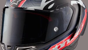 ALPINESTARS Supertech R10 Helmet - Team - Matte Black/Carbon Red Fluo/Blue - 2XL