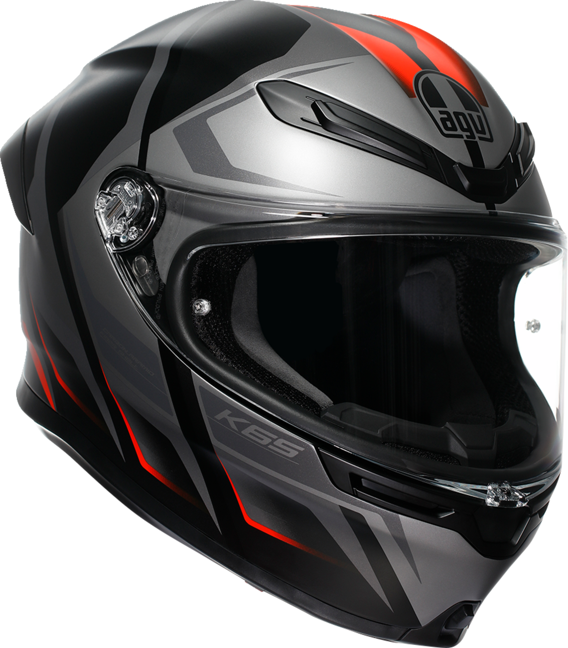 AGV K6 S Helmet - Karve - Matte Black/Gray/Red - Large