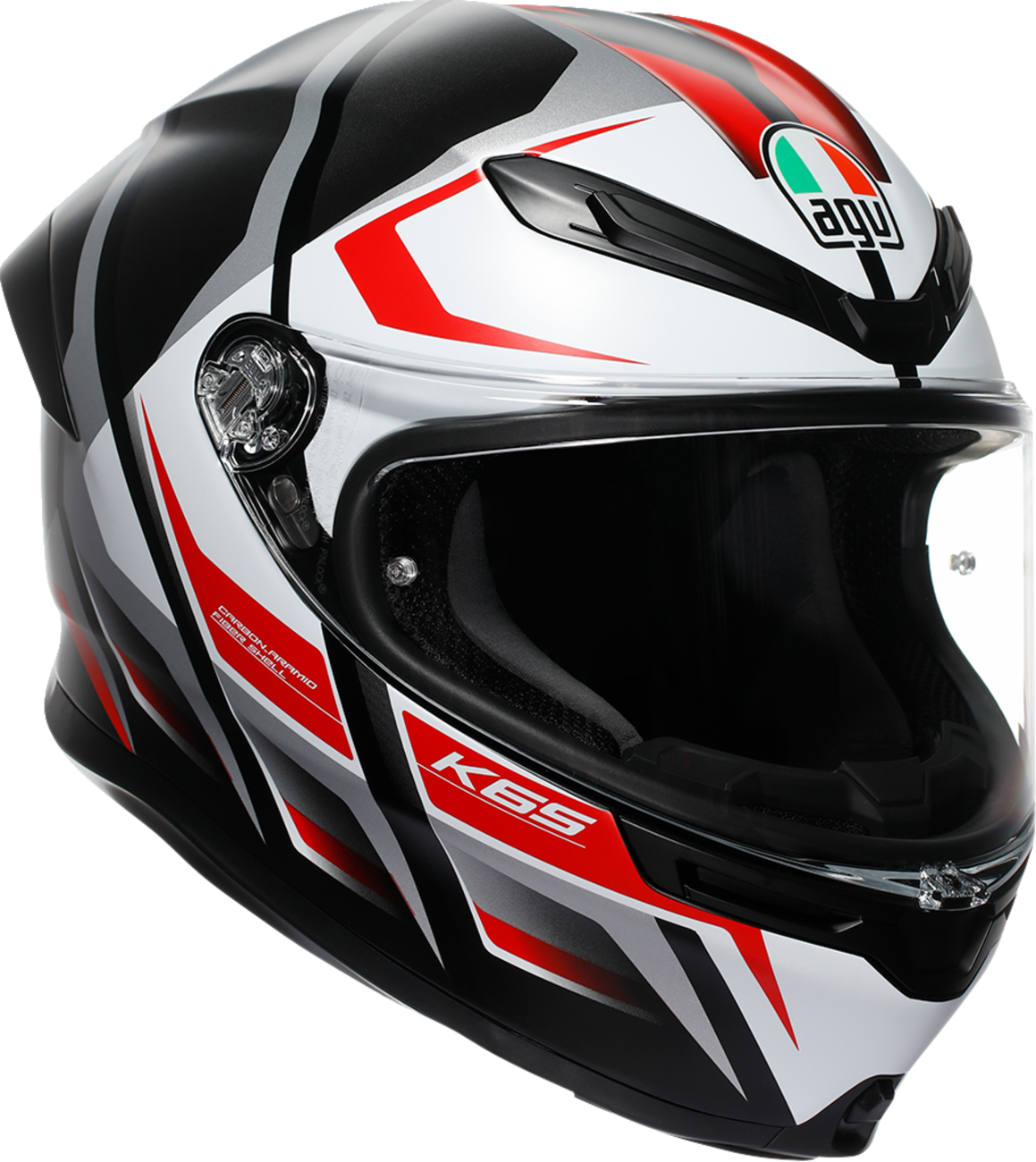 AGV K6 S Helmet - Karve - Matte Black/White/Red - Small