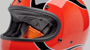 BILTWELL Gringo Helmet - Flames - Competition Orange - XS