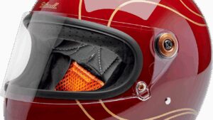 BILTWELL Gringo S Helmet - Flames - Gloss Garnet Red - Medium