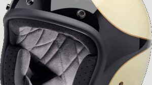 BILTWELL Bonanza Helmet - Gloss Vintage White/Black Scallop - XS