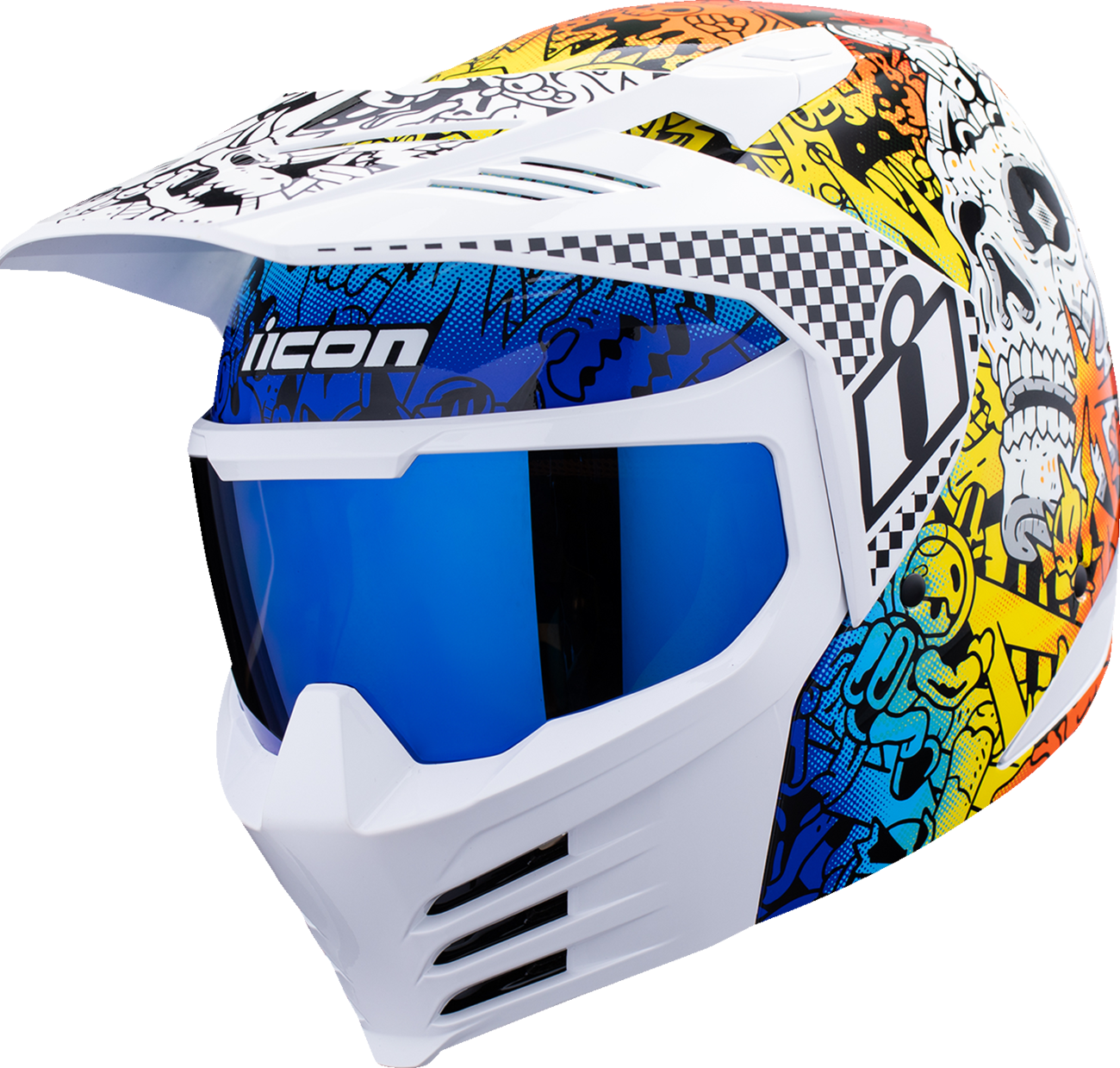 ICON Elsinore™ Helmet - Doodle 3 - White - Medium