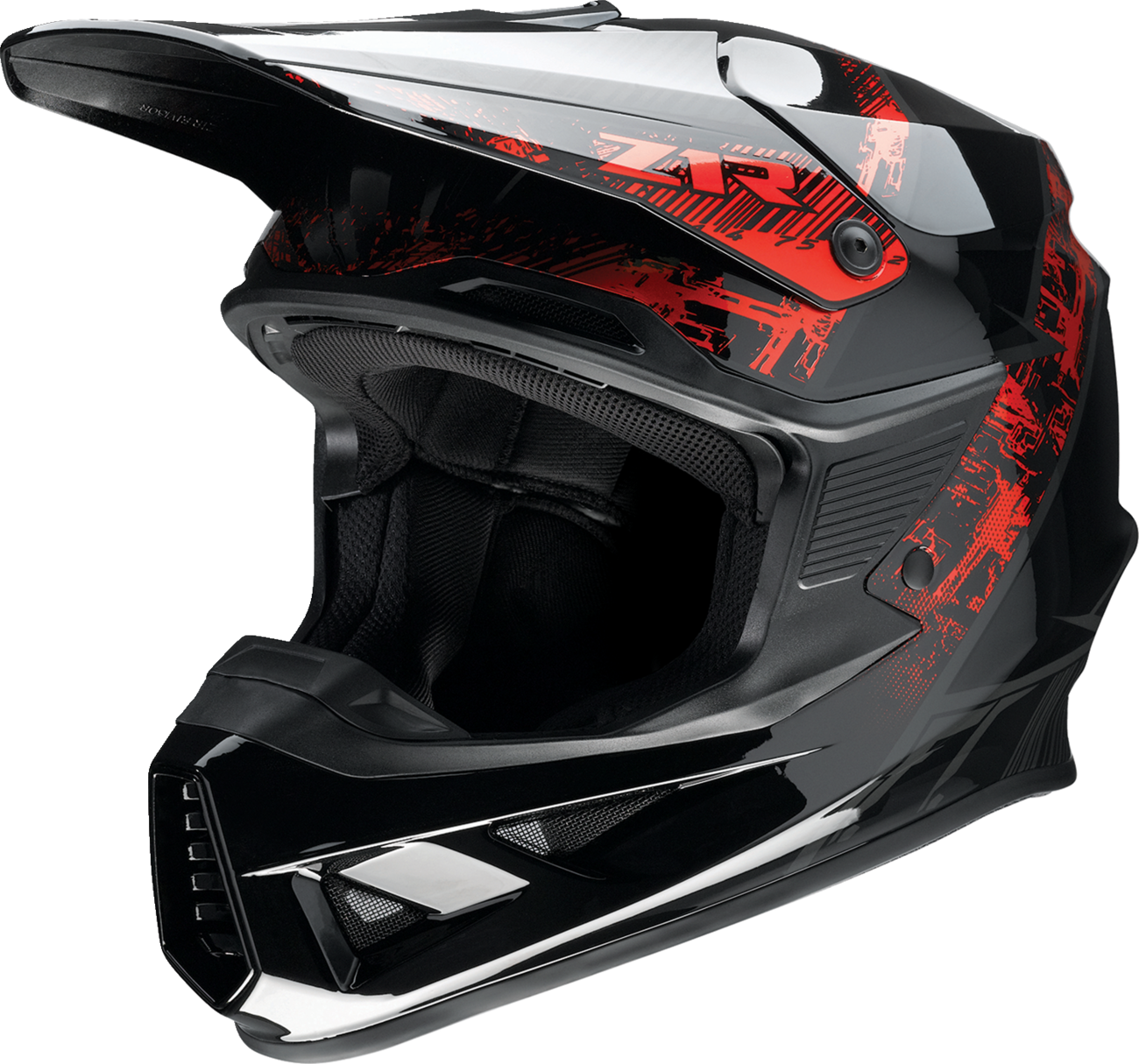 Z1R HELMET YTH WARRANT 2.0 SENTINEL BK/RD LG - Image 2