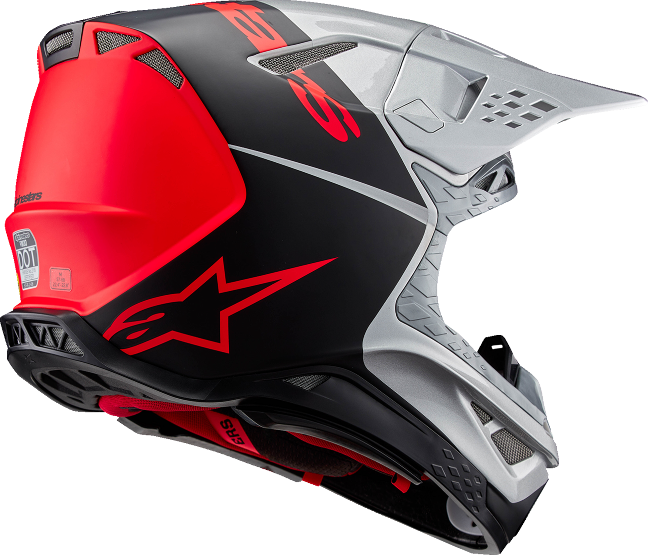 ALPINESTARS HELMET S-M10 FLOOD SIL/BLK/ORG FLUO ECE06/DOT L