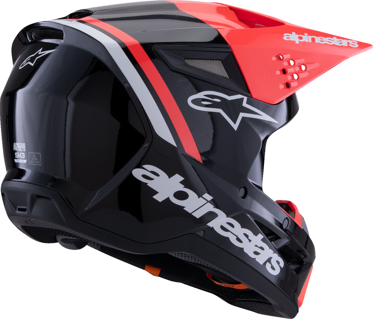 ALPINESTARS HELMET SM3 RADIUM BK/RED FLUO/WH GLOSS ECE06/DOT L