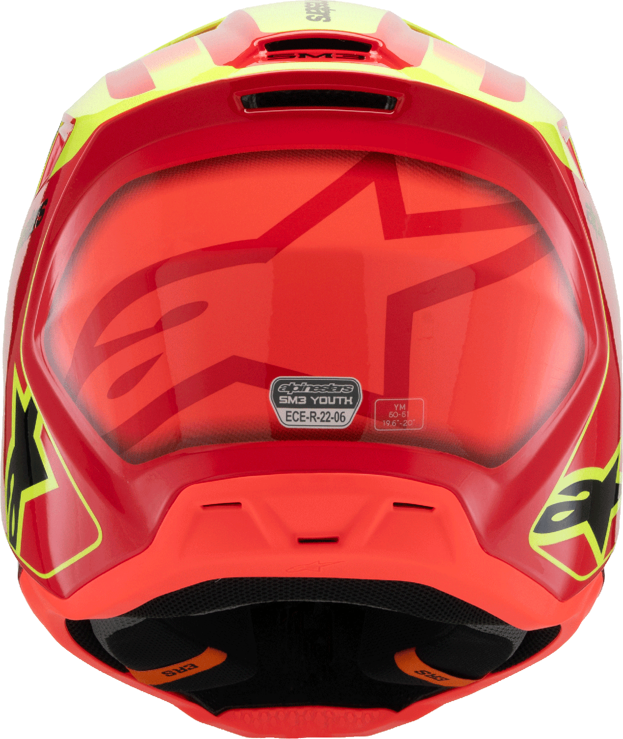 ALPINESTARS HELMET YOUTH S-M3 FRAY RD/YEL FLUO/BLK GLOSS ECE06/DOT YM