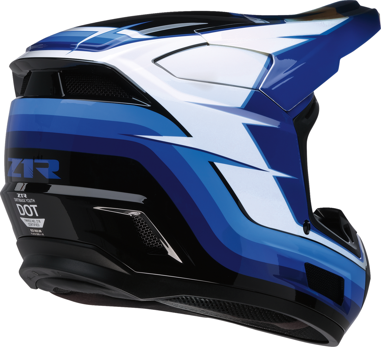 Z1R HELMET YTH DIRT MAXX VORTEX BLUE/WHITE SM - Image 4