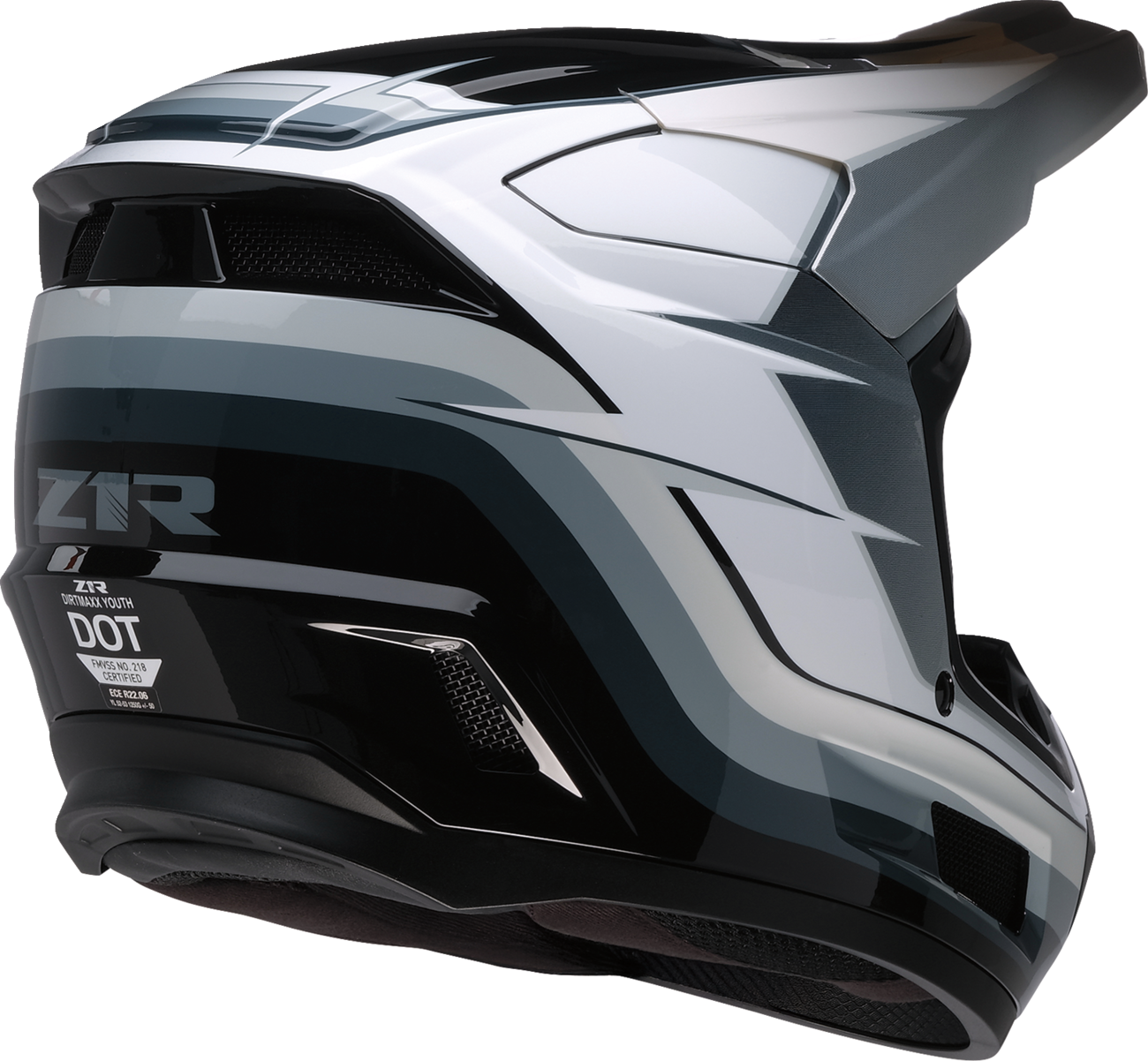 Z1R HELMET YTH DIRT MAXX VORTEX BLACK/WHITE/GRAY MD - Image 5
