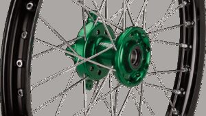 MOOSE OFFROAD Wheel Assembly - SX-1 - Complete - Front - Black Wheel/Green Hub - 21x1.6 - Kawasaki KX
