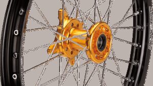 MOOSE OFFROAD Wheel Assembly - SX-1 - Complete - Front - Black Wheel/Gold Hub - 21x1.6 - Suzuki RM-Z 250/450