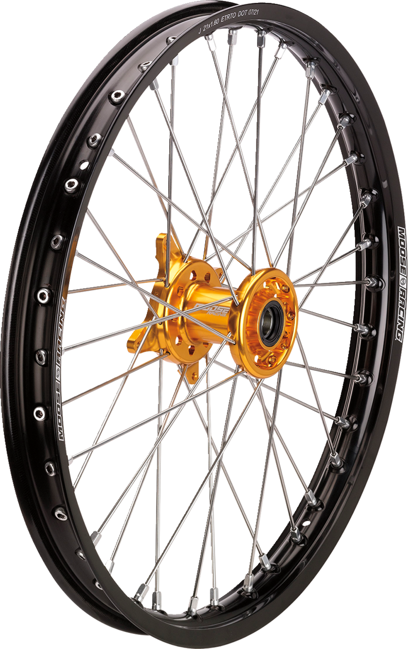 MOOSE OFFROAD Wheel Assembly - SX-1 - Complete - Front - Black Wheel/Gold Hub - 21x1.6 - Suzuki RM-Z 250/450