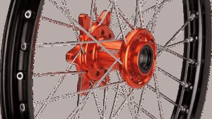 MOOSE OFFROAD Wheel Assembly - SX-1 - Complete - Front - Black Wheel/Orange Hub - 21x1.6 - KTM/Gas Gas/Husqvarna