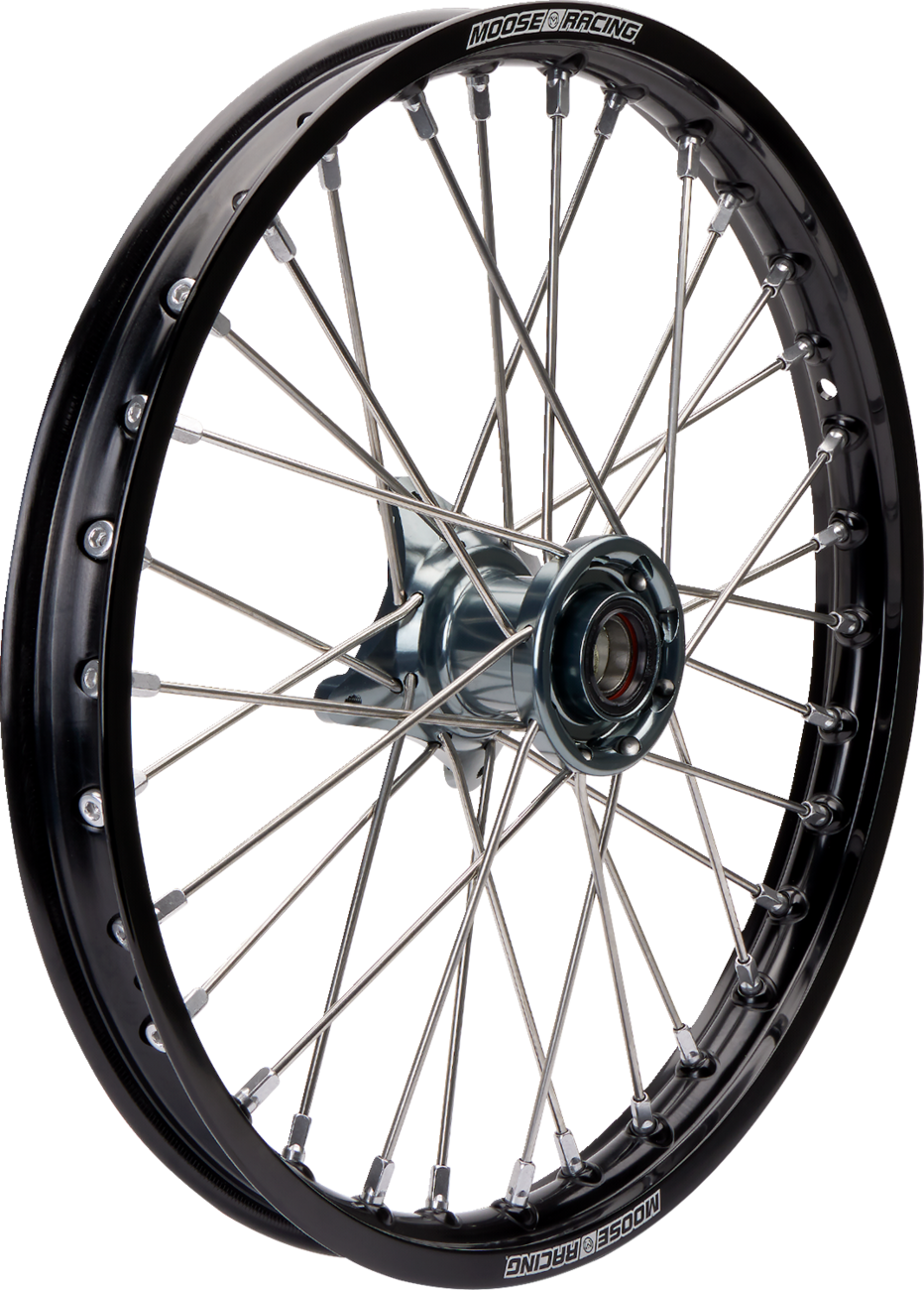 MOOSE OFFROAD Wheel Assembly - SX-1 - Complete - Front - Black Wheel/Gray Hub - 21x1.6 - Gas Gas/KTM/Husqvarna