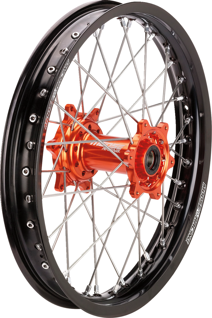 MOOSE OFFROAD Wheel Assembly - SX-1 - Complete - Rear - Black Wheel/Orange Hub - 18x2.15 - KTM/Gas Gas/Husqvarna