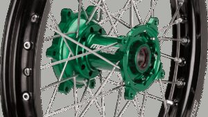 MOOSE OFFROAD Wheel Assembly - SX-1 - Complete - Rear - Black Wheel/Green Hub - 18x2.15 - Kawasaki KX