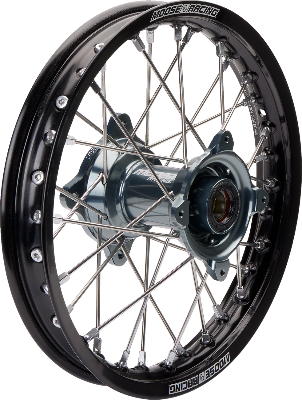 MOOSE OFFROAD Wheel Assembly - SX-1 - Complete - Rear - Black Wheel/Gray Hub - 14x1.6 - SX/TC 85