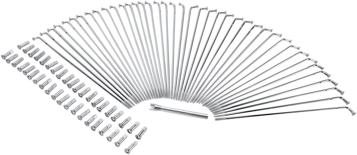 DRAG SPECIALTIES Spoke Set - Drop Center - Front - Chrome - 21"