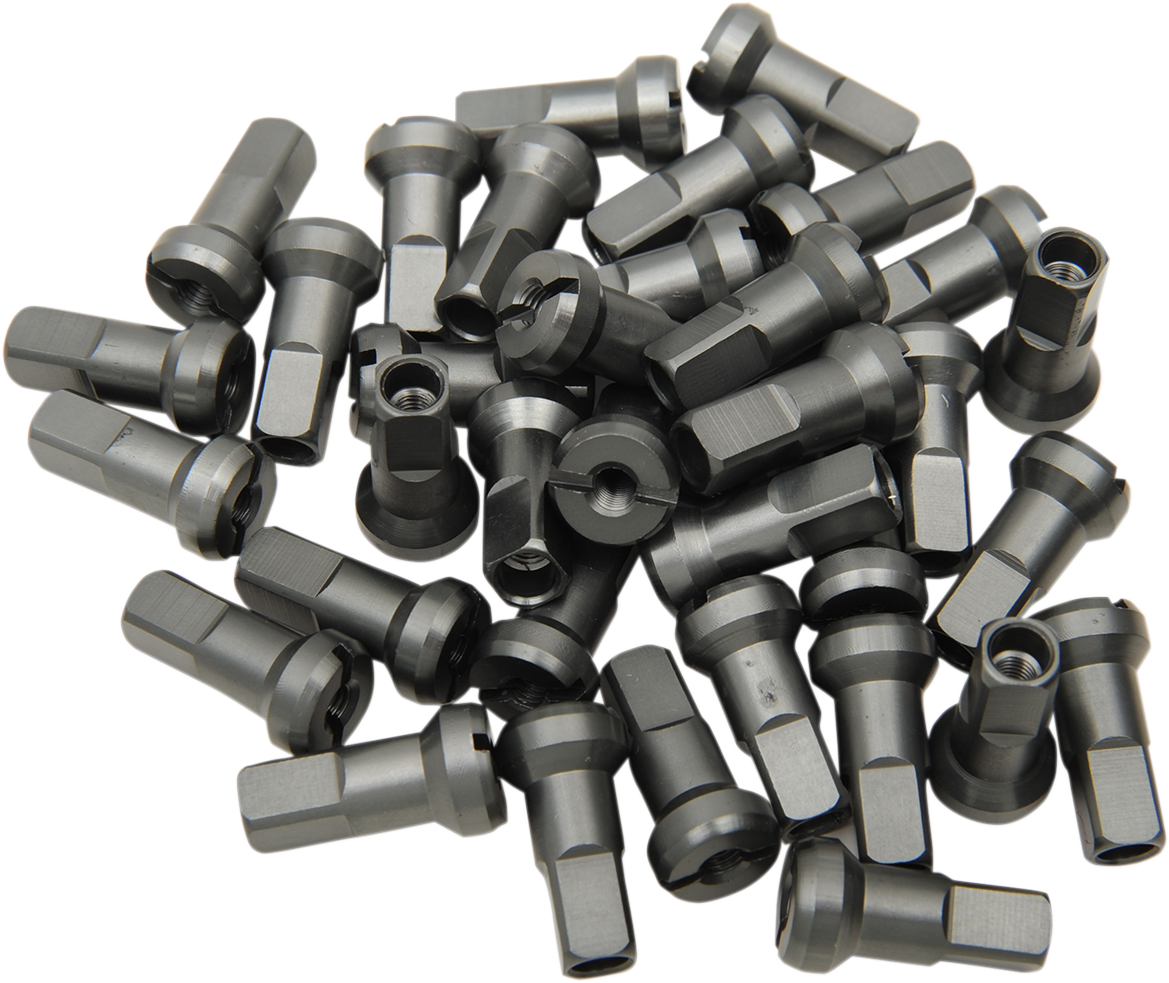 MOOSE OFFROAD Spoke Nipples - MX1 - Titanium Gray - 8 Gauge - Set