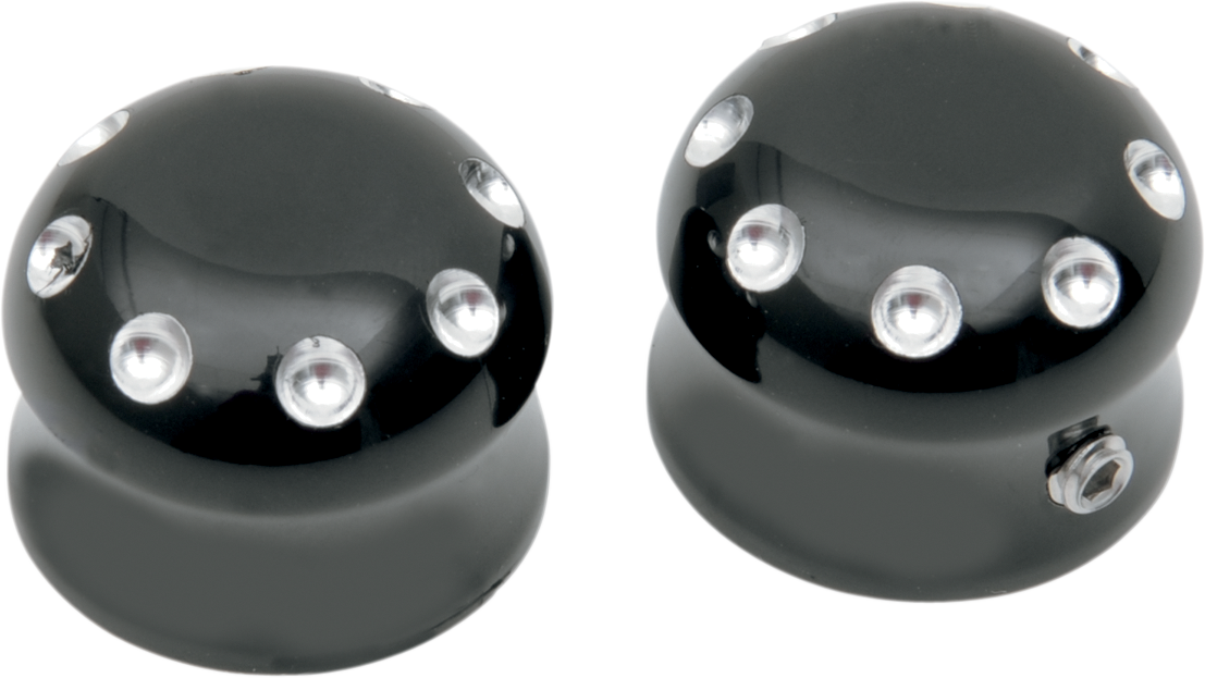 COVINGTONS Axle Covers - Front - Dimpled - Black - Pair - '08-'23